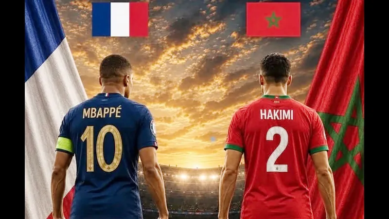 Cầu thủ Pháp và Morocco quyết tâm tranh chấp bóng giữa trận đấu Cầu thủ Pháp và Morocco quyết tâm tranh chấp bóng giữa trận đấu